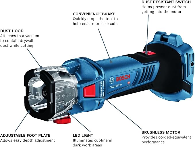 Bosch GCU18V-30N 18V Brushless Cut-Out Tool (Bare Tool)