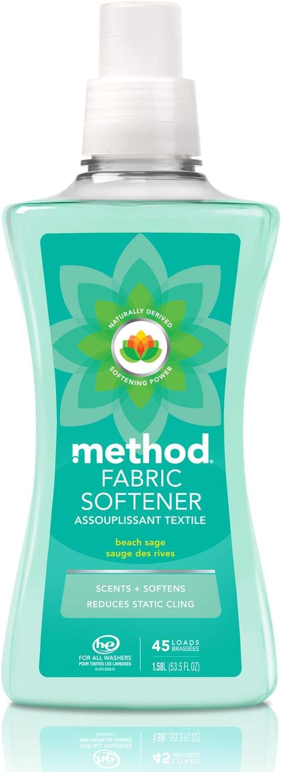 Method Fabric Softener; Beach Sage; 53.5 Ounces; 45 Loads; 1 pack; Packaging May Vary