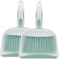 Dust pan, Mini Dustpan and Brush Set, Small Broom and Dustpan Set, Small Hand Broom and dust pan Set, Whisk Broom, Dust pan and Brush for Desk, Table, Home, Kitchen (Light Green 2pcs)