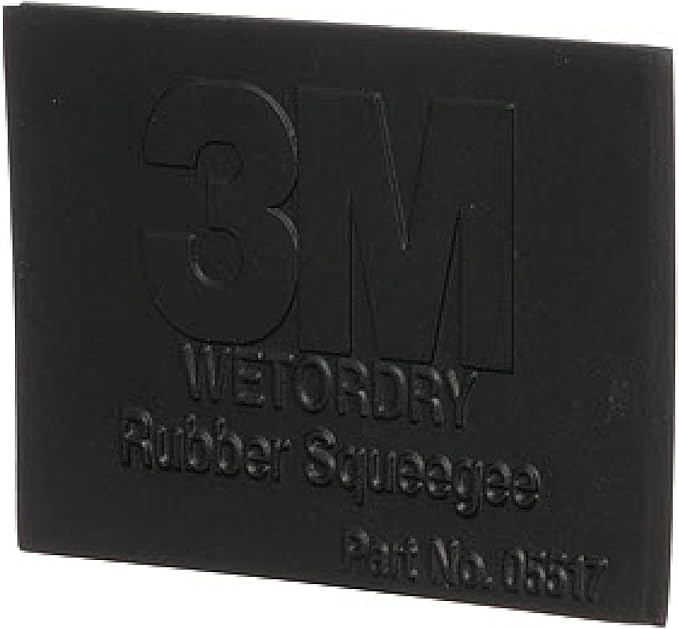 3M Wetordry Rubber Squeegee 05517, 2-3/4 in x 4-1/4 in, Comfort Fit, Flexible, For Wet Sanding