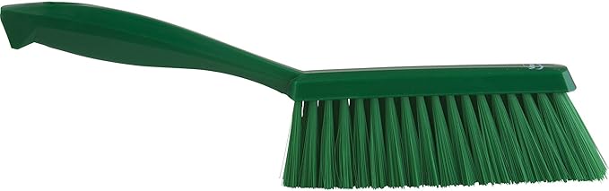 Vikan 45872 Bench Cleaning Brush, Polypropylene/Polyester Soft Bristle Dustpan Brush & Sweeper With Handle, 14-Inch, Green