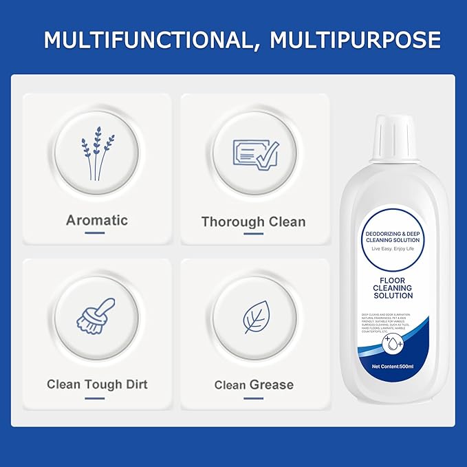 Floor Cleaning Solution Compatible with Tineco Floor Cleaner Solution Deep Clean for Tineco Solution Cleaning Liquid for Multiple Hard Floors, for All Robotic Vacuum Mop Residue & Streak Free 4 Packs