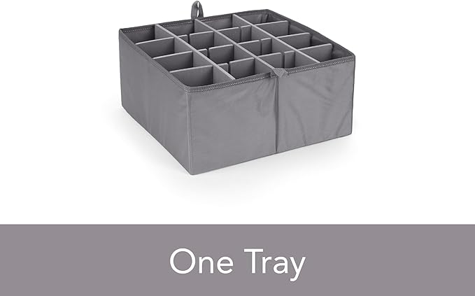 Covermates Keepsakes - Adjustable Zip-Top Storage Box - Configurable FlexGrid Compartments - Heavy Duty Polyester- Reinforced Handles - Stackable Design - Indoor Storage, Brown Heather