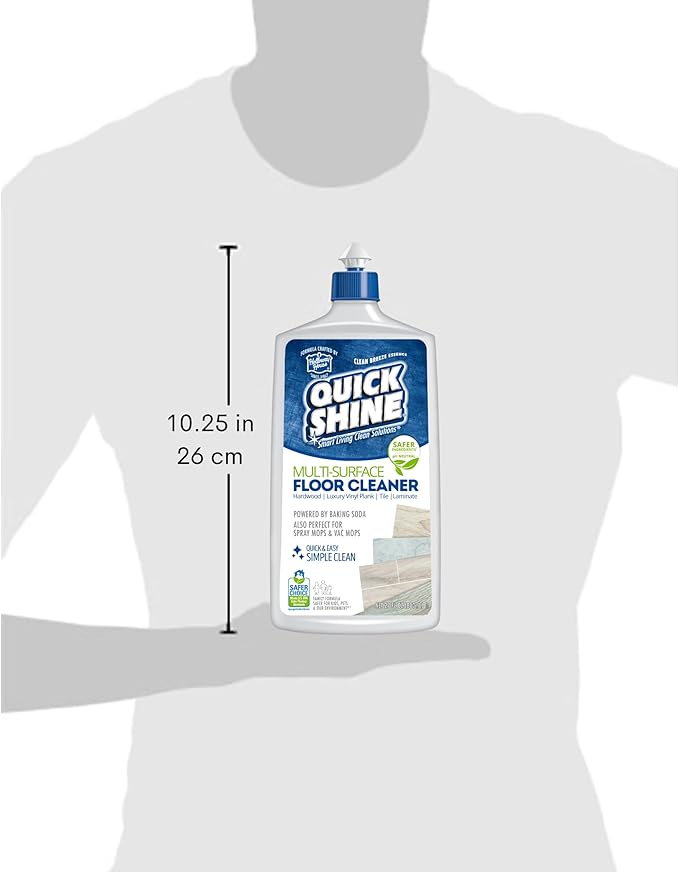 Quick Shine Multi Surface Floor Cleaner 27oz, 6Pk | Ready to Use-Streak Free- No Rinse | Use on Hardwood, Laminate, Luxury Vinyl Plank & Stone | Use in Spray Mops & Vac Mops | Safer Choice Cleaner