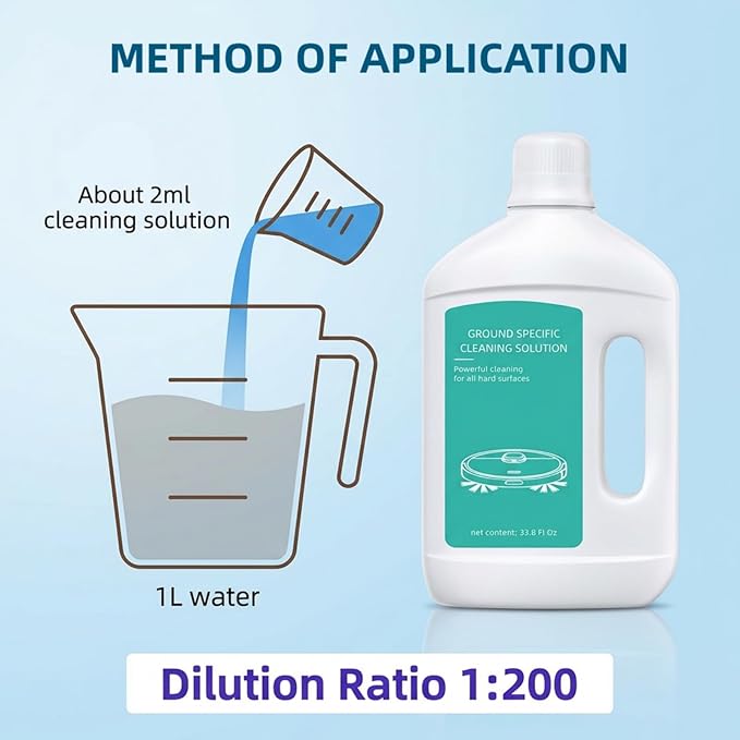 1L Floor Cleaning Solution Original Scent Compatible With Dreame Cleaning Solution,Residue & Streak Free Suitable For All Robot Vacuum Cleaners And Wireless Wet Dry Dual-Use Vacuum Cleaners.(2 Bottle)