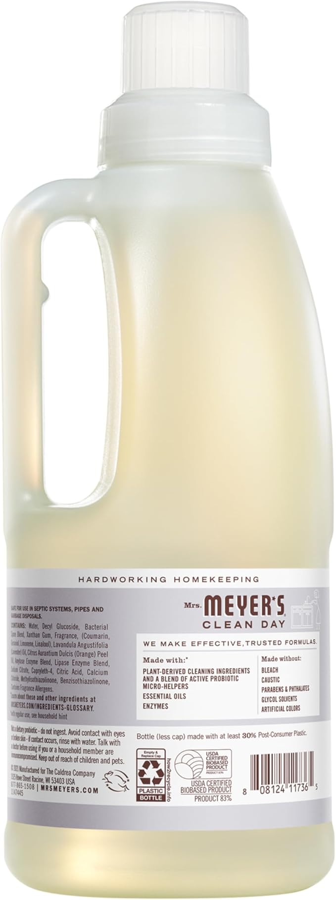 MRS. MEYER'S CLEAN DAY Probiotic Drain Maintenance Liquid,Lavender,Freshens Disposals and Drains,32 Fl Oz,(Pack of 2)