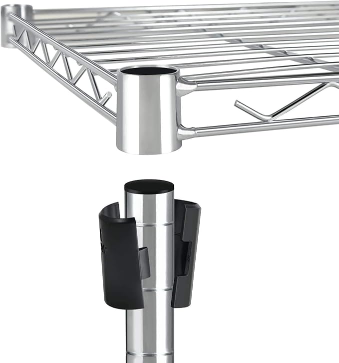 Simple Deluxe Heavy Duty 4-Tier Storage Shelving Unit, 35.83" W x 13.98" D x 55.91" H, 1000 Lbs Loading Capacity, Chrome
