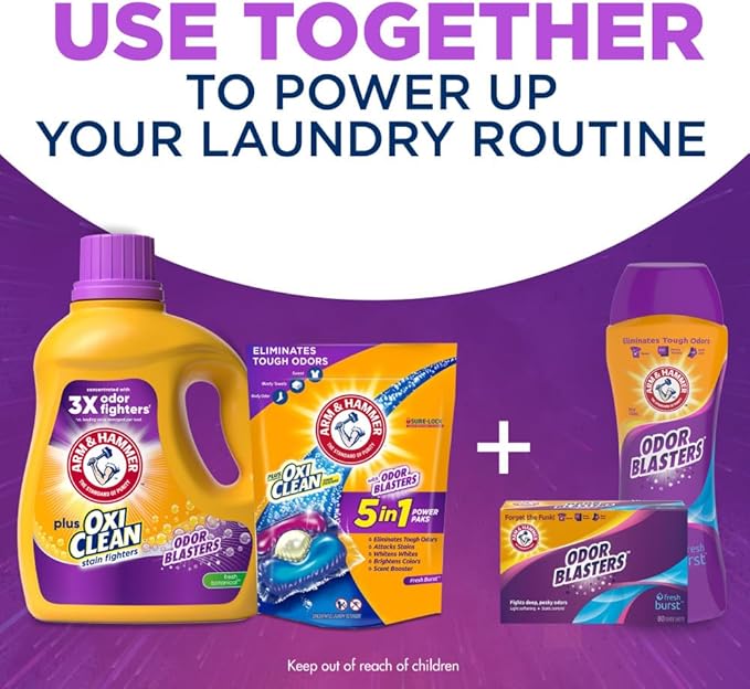ARM & HAMMER Plus OxiClean Odor Blasters Fresh Botanical, 77 Loads Liquid Laundry Detergent, 100.5 Fl oz