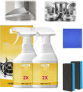 Drkicsy 2 Packs Kitchen Heavy Oil Cleaner Spray, Oven Cleaner Heavy Oil Stain Cleaner Kitchen Degreaser, All Purpose Heavy Duty Oil Cleaning Agent Foam Cleaner for Countertops and Appliances