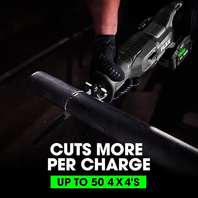 FLEX 24V Brushless Cordless 4-Tool Combo Kit: Drill Driver, Impact Driver, Reciprocating Saw, Work Light with (2) 2.5 Ah Lithium Batteries and 160W Fast Charger - FXM401-2A