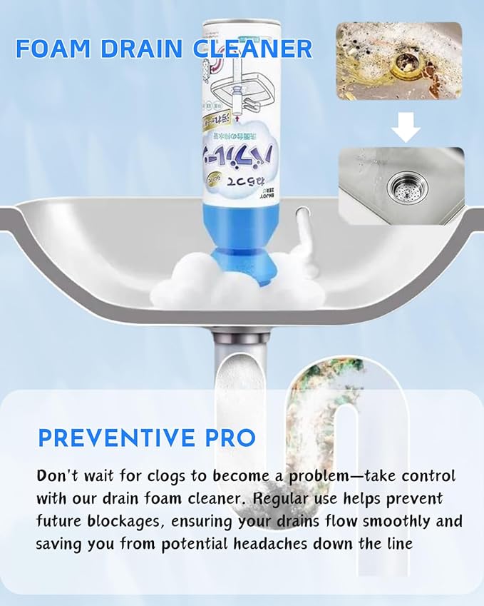 Foaming Powerful Drain Cleaner, 2PACK Sink Drain Cleaner, The Ultimate Solution for Clogged Drains