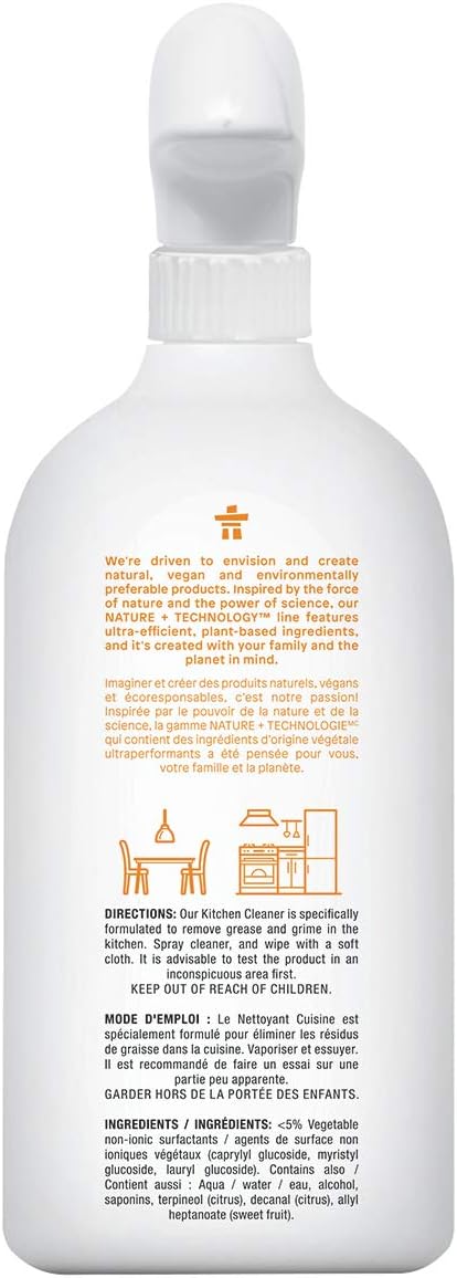 ATTITUDE Kitchen Cleaner Spray, EWG Verified, Powerful Degreaser, Cuts Grease & Grime, Plant-Based & Vegan, Citrus Zest Scent, 27.1 Fl Oz (Pack of 2)