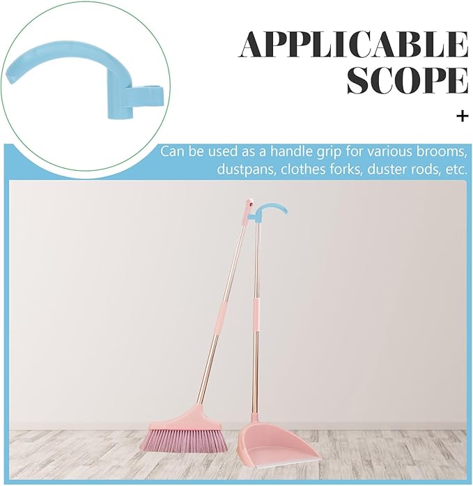 2pcs Broom and Dustpan Handle Grips 19mm Light Blue PVC Replacement Sleeve for Household Cleaning Tools and Clothesline Poles