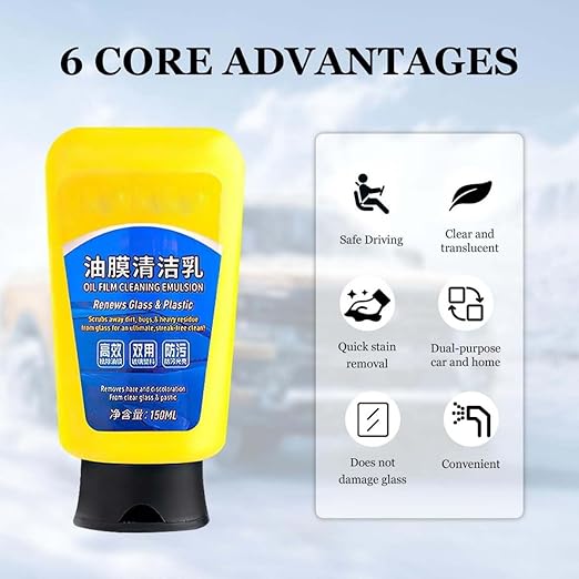 Oil Film Cleaning Emulsion, Quick Effect Oil Cleaning Emulsion - Car Window Glass Coating Remover