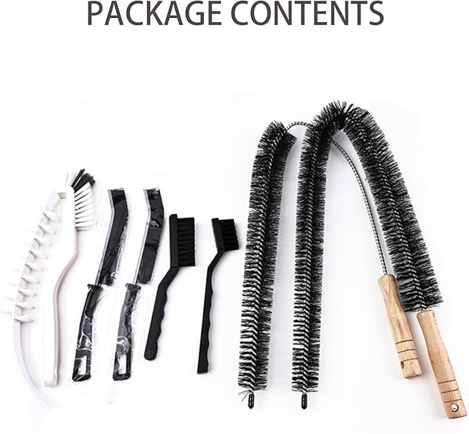 Washing Machine Cleaning Brush Set, 8-Piece Dryer Vent Cleaner Kit, Washer & Dryer Maintenance Tools for Deep Cleaning, Including Lint, Crevice, and Drum Brushes