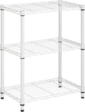 Honey-Can-Do 3-Tier Heavy-Duty Adjustable Shelves, Metal Storage Rack with 250-lb Shelf Capacity, White, 14" W x 24" L x 30" H