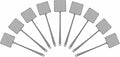 HARFINGTON 9pcs Fly Swatter 4.5"x4.5" Plastic Manual Heavy Duty Long Handle Fly Swatter for Home Indoor Outdoor, Silver