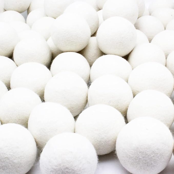 Wooland Wholesale Bulk Laundry XL Premium Wool Dryer Balls - 100% New Zealand Organic Wool Natural Fabric Softener for Sensitive Skin, Babies (100 Count)