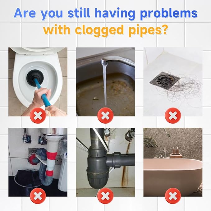 2026 Upgrade Powerful Sink Drain Cleaner, Sink and Drain Cleaner, Multi-functional Drains Cleaners Fast Foaming for Kitchen Quick Cleaning Tool, Fast Acting Clog Remover for Home Users (4)