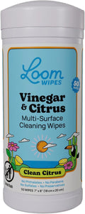 Loom Wipes All Purpose Natural Cleaning Wipes - Vinegar & Citrus Powered Multi Surface Cleaner - 50 Count