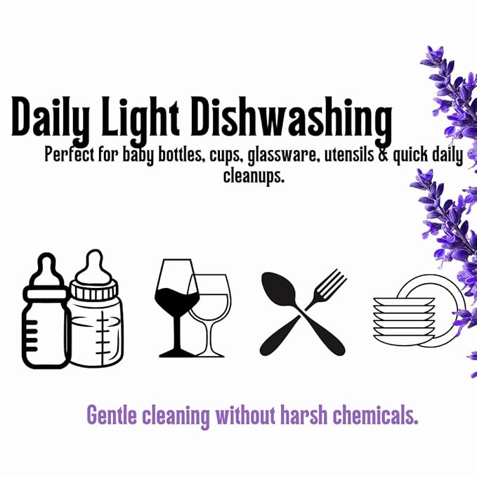KELEBS 7 Dish Soap Bars | Lavender Essential Oil Formula | Natural & Organic Ingredients | Gentle on Hands | For Plant-Based Kitchens & Light Dishwashing | Biodegradable | No Overpour | Value Pack
