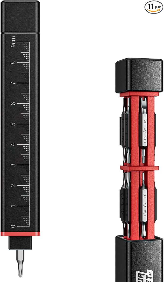 JAKEMY 20 in 1 Metal Precision Screwdriver Set, 10 Pcs Reinforced S2 Steel Precision Double-head Bits, Manual Pen Shaped Screwdriver Kit, Portable Screwdriver Repair Tool Kit