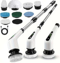Electric Spin Scrubber,Cordless Cleaning Brush,Shower Cleaning Brush with 8 Replaceable Brush Heads, Power Scrubber 5 Adjustable Speeds for Floor Bathroom Shower Bathtub Glass Car