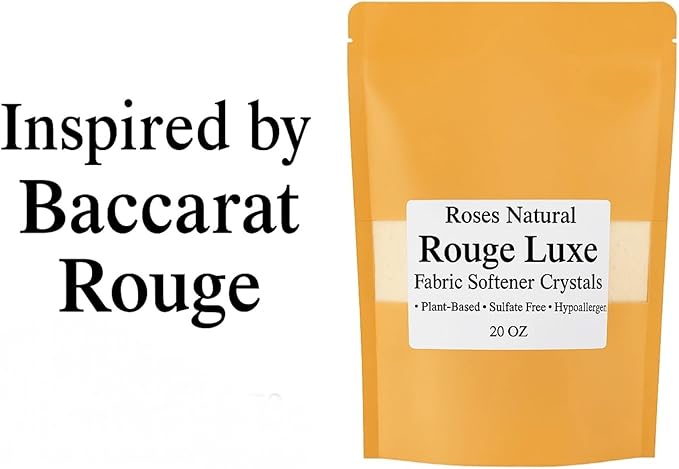 Fabric Softener Crystals, 20 oz, Plant-Based, Hypoallergenic Scent Beads, Softens & Freshens Laundry, Available in Peppermint, Lavender, Patchouli, Leather, Made in the USA (Rouge Luxe)