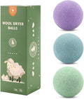 Wool Dryer Balls 3 Pack XL, Natural Fabric Softener New Zealand Wool，Handmade Organic Laundry Dryer Balls, Reusable 1000 Loads,Wrinkles Free, Shorten Drying Time(3 Pack, Colorful）