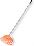 16.5-Inch Wide Adjustable Handle Leaf Rake - Plastic Rake Head, Lightweight & Compact, Used for Leaf Collection, Suitable for Small-Scale Cleanup, Ideal for Seniors and Kids