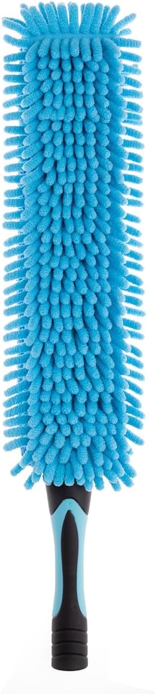 25 Foot High Reach Ceiling Fan Duster with 7-18ft Heavy Duty Extension Pole, Microfiber Feather, Cobweb Duster, Window Squeegee Kit, Cleaning Gloves