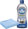 Bar Keeper’s Friend Cooktop Cleaner, Lemon Scent (13 oz) & Non-Abrasive, Washable Microfiber Cleaning Cloth (16x16 in) - Home Cleaning Supplies Kit