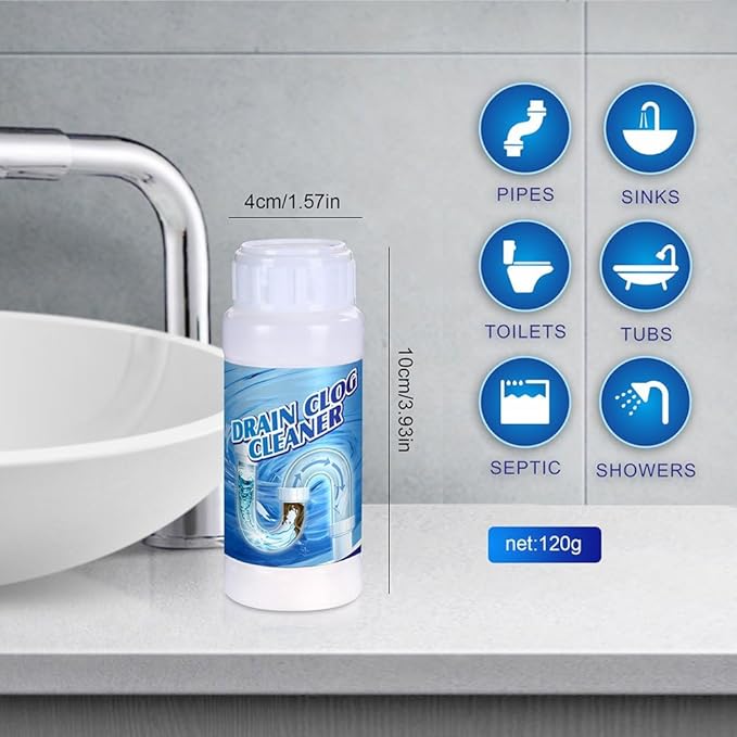 4Pack Safe & Powerful Upgraded Sink Drain Cleaner - Multi-Purpose Pipe Unclogging Agent for Kitchen and Home Drains