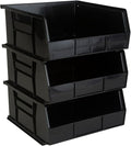 Hudson Exchange 11" x 11" x 5" (3 Pack) Plastic Stackable Storage Bin and Hanging Container, Black