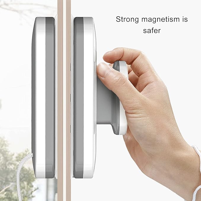 Magnetic Window Cleaner Double Sided, Large Handle Double Sided High Sturdy Plastic Window Cleaning Tool for 3 to 10mm Glasses Outside Window Cleaner Tool