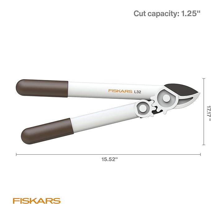 Fiskars PowerGear Lopper, Lightweight Anvil Garden Tool, White