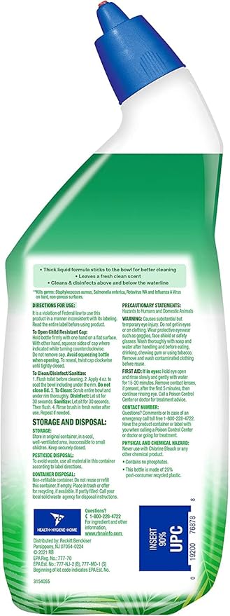 Lysol Cling Gel Toilet Bowl Cleaner, Country Scent, 24 Ounce (Pack of 3)