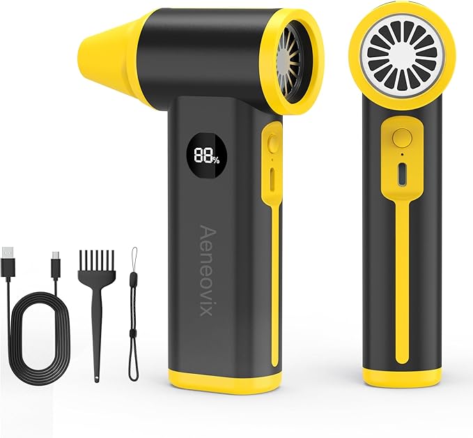 Compressed Air Duster, 130000RPM Super Power Cordless Electric Air Duster with Fast Charging, 8-Speed Adjustable Rechargeable Brushless Blower for Computer, Keyboard, Car, House and Outdoor Use