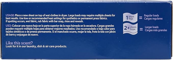 Clorox Fraganzia Fabric Softener Dryer Sheets, Wrinkle Reducing and Anti Static Laundry Dryer Sheets for Great Smelling Clothes, Softens Fabrics, Lavender with Eucalyptus Scent, 105 Count - 2 Pack