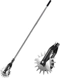 Wheel Rotary Edger Lawn Tool, Grass Edge Trimmer, Sidewalk Manual Lawn Edger, Strong 3 Sections Stainless Steel Handle with Cushion Grip, 58.3-Inch
