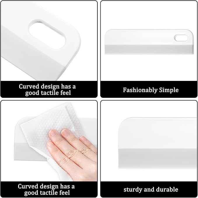 8.6" Bathroom Squeegee Kitchen Countertop Squeegee for Shower Small Silicone Squeegees for Glass Doors Window Cleaning Scraper for Mirror Sink Counter Bathroom, White Grey