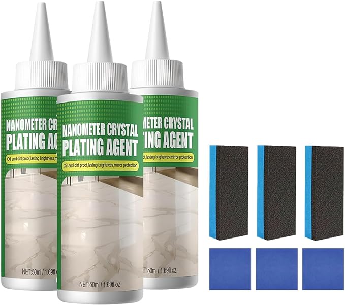 2026 New Nano Crystal Coating Agent For Tile & Furniture, Granite Countertop Cleaner and Sealer with Protection, Quartz Marble Stone Polish Cleaner for Permanent Hold & Shine Effect Fast Drying (3Pcs)