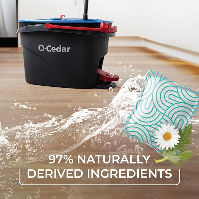 O-Cedar PACS Hard Floor Cleaner, Spring Fresh Scent 24 Count (1-Pack) | Made with Naturally-Derived Ingredients | Safe to Use on All Hard Floors | Perfect for Mop Buckets
