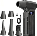 Compressed Air Duster-110000RPM Super Power Electric Air Duster, 3-Speed Adjustable Rechargeable Cordless Air Blower with Fast Charging for PC Keyboard Cleaning, Car, Home,Outdoor，5 Nozzle