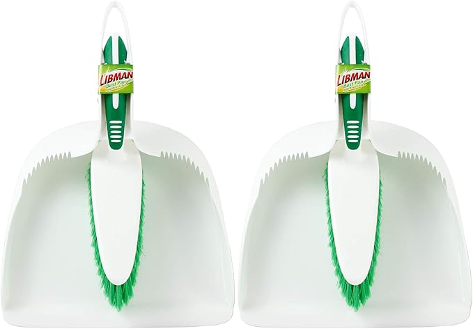 Libman Dust Pan and Brush Set | Portable Cleaning Brush | Mini Broom and Dustpan | Handheld | 2-Pack