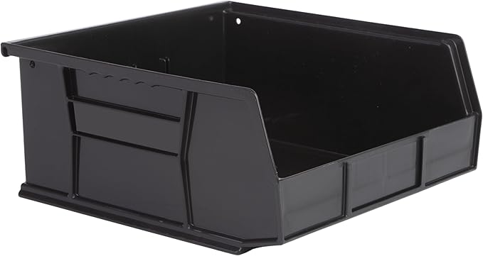 Hudson Exchange 11" x 11" x 5" Plastic Stackable Storage Bin and Hanging Container (Black, 1 Pack)