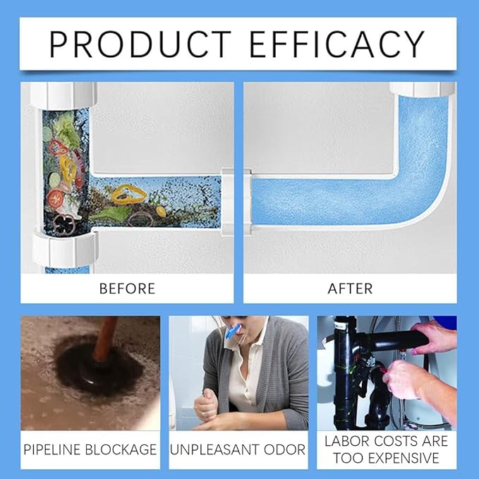 Crystal Lye Drain Opener,Powerful Pipe Dredging Agent,All Purpose Drain Cleane, Sink and Drain Cleaner Powder,for Bathroom and Kitchen Sinks,Drains,Shower Pipes