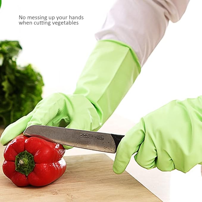 Alimat PluS 3 Pack Reusable Cleaning Gloves Latex Free, Dishwashing Rubber Gloves for Cleaning, Waterproof Household Gloves for Laundry, Gardening (Small, Without Liner)