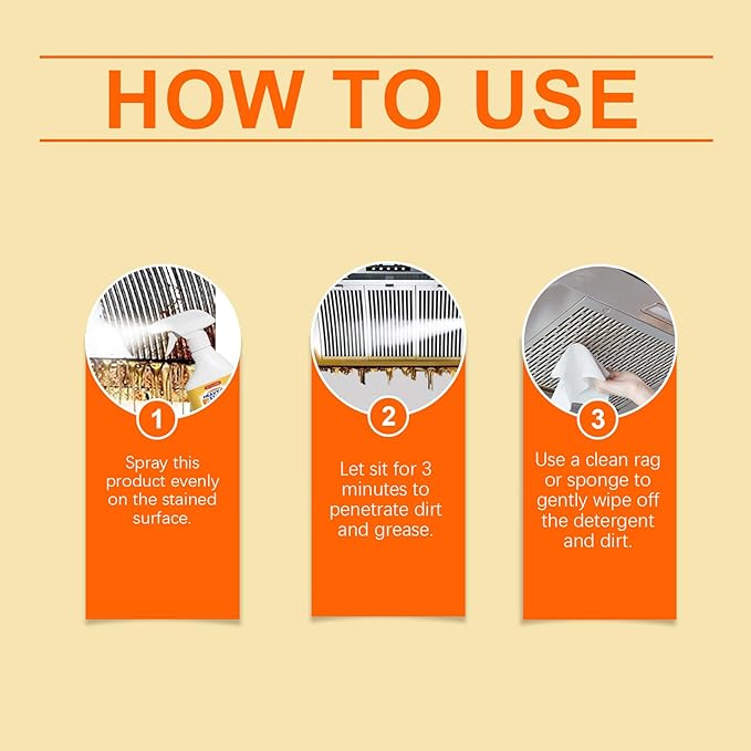 Kitchen Heavy Oil Cleaner, Kitchen Cleaner, Multipurpose Oil Stain Remover,Kitchens Grease Cleaner, Grease Remover, for Appliances Countertops Range Hoods