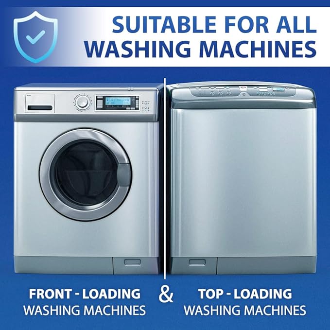 XROM Plant Based, Washer Cleaner And Descaler, Removes Odors, Limescale & Detergent Build-Up, Removes Hard Water Stains, For Front and Top Load, 6 Per Pack (Lemon)